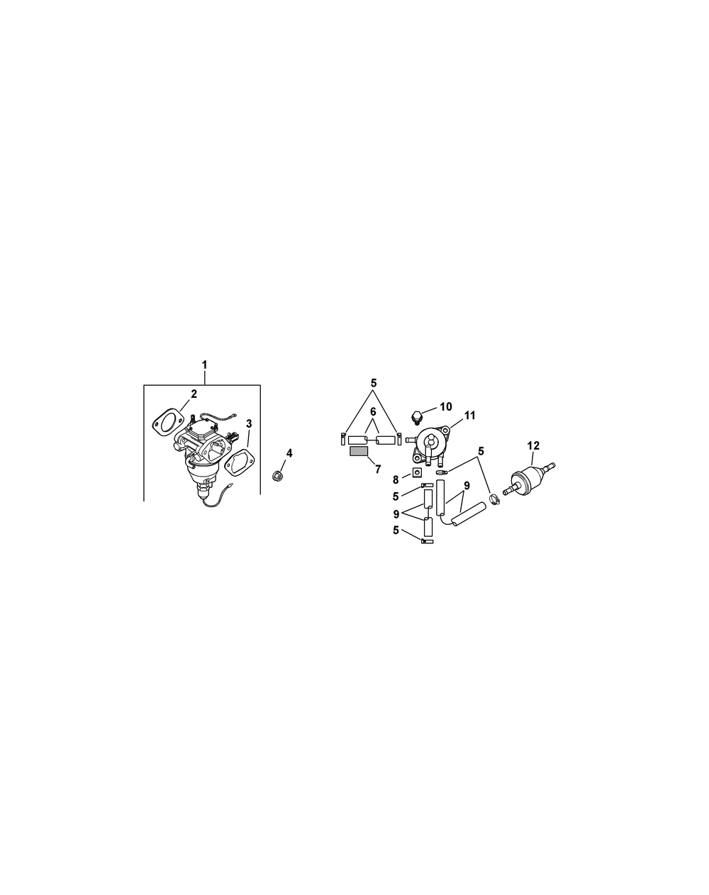 Kohler Cv740-3125 Fuel System Diagram and Parts List for M60-KH (53CH8CT6050-27HP)(2011) Cub Cadet Lawn Tractor